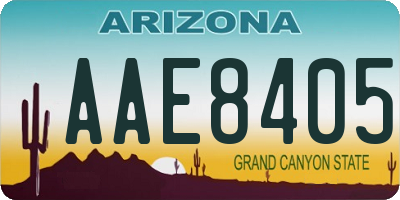 AZ license plate AAE8405