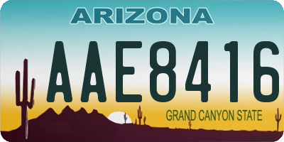 AZ license plate AAE8416
