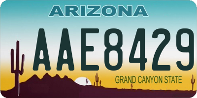 AZ license plate AAE8429