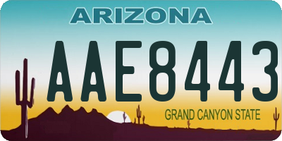 AZ license plate AAE8443