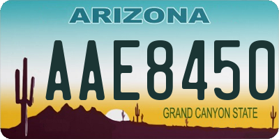 AZ license plate AAE8450