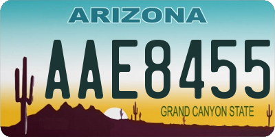 AZ license plate AAE8455