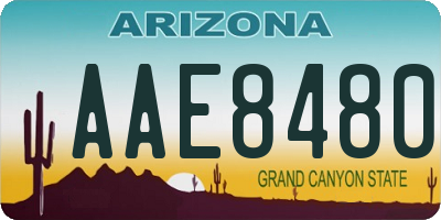 AZ license plate AAE8480