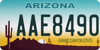 AZ license plate AAE8490