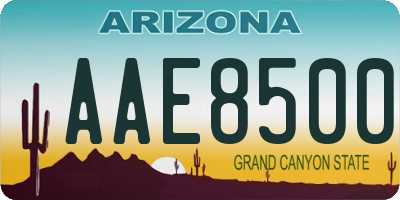 AZ license plate AAE8500