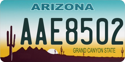 AZ license plate AAE8502