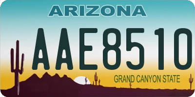 AZ license plate AAE8510
