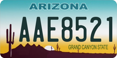 AZ license plate AAE8521