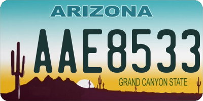 AZ license plate AAE8533