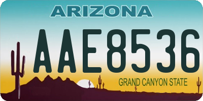 AZ license plate AAE8536