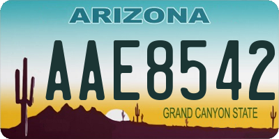 AZ license plate AAE8542