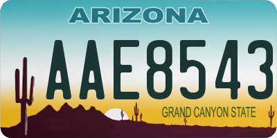 AZ license plate AAE8543