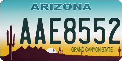 AZ license plate AAE8552
