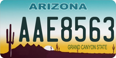 AZ license plate AAE8563