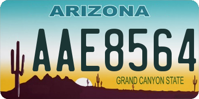 AZ license plate AAE8564