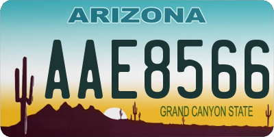 AZ license plate AAE8566