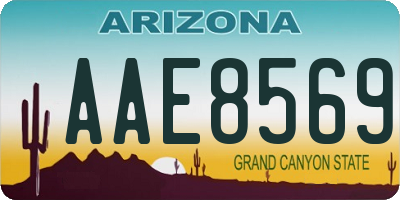 AZ license plate AAE8569