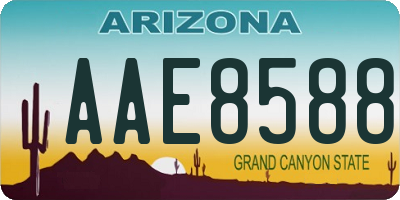 AZ license plate AAE8588