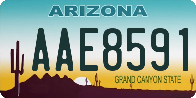 AZ license plate AAE8591