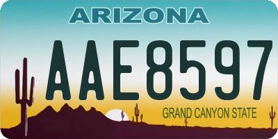 AZ license plate AAE8597