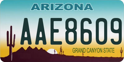 AZ license plate AAE8609