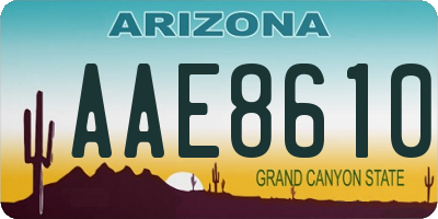 AZ license plate AAE8610