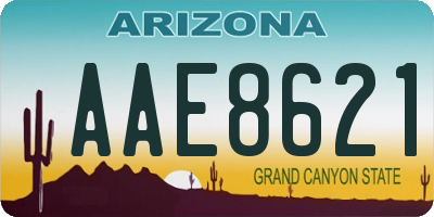 AZ license plate AAE8621