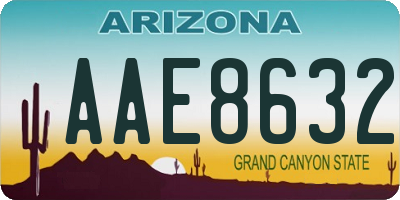 AZ license plate AAE8632