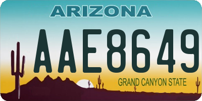 AZ license plate AAE8649