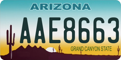 AZ license plate AAE8663