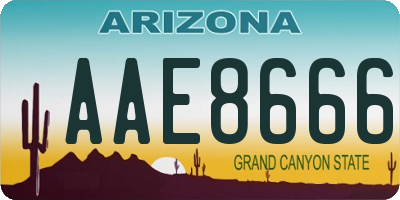 AZ license plate AAE8666