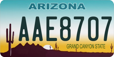 AZ license plate AAE8707