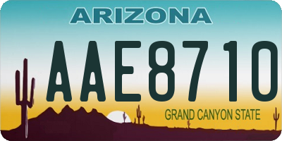 AZ license plate AAE8710