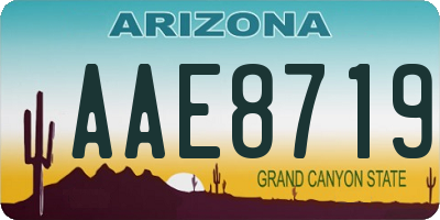 AZ license plate AAE8719