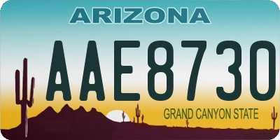 AZ license plate AAE8730