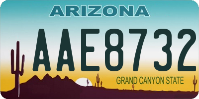 AZ license plate AAE8732