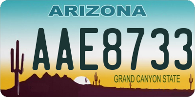 AZ license plate AAE8733