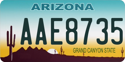AZ license plate AAE8735