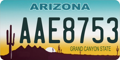 AZ license plate AAE8753