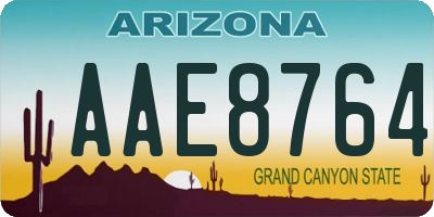 AZ license plate AAE8764
