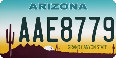AZ license plate AAE8779