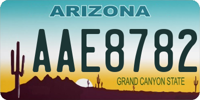 AZ license plate AAE8782