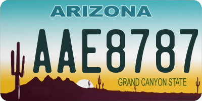 AZ license plate AAE8787