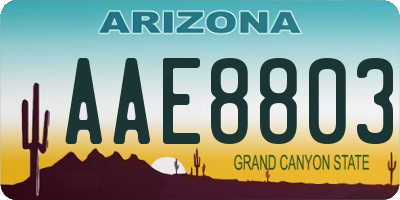 AZ license plate AAE8803