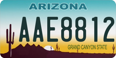 AZ license plate AAE8812