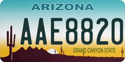AZ license plate AAE8820