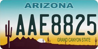 AZ license plate AAE8825