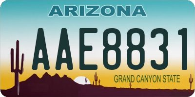 AZ license plate AAE8831