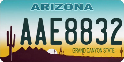 AZ license plate AAE8832