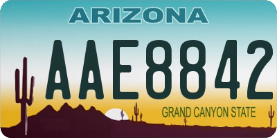 AZ license plate AAE8842